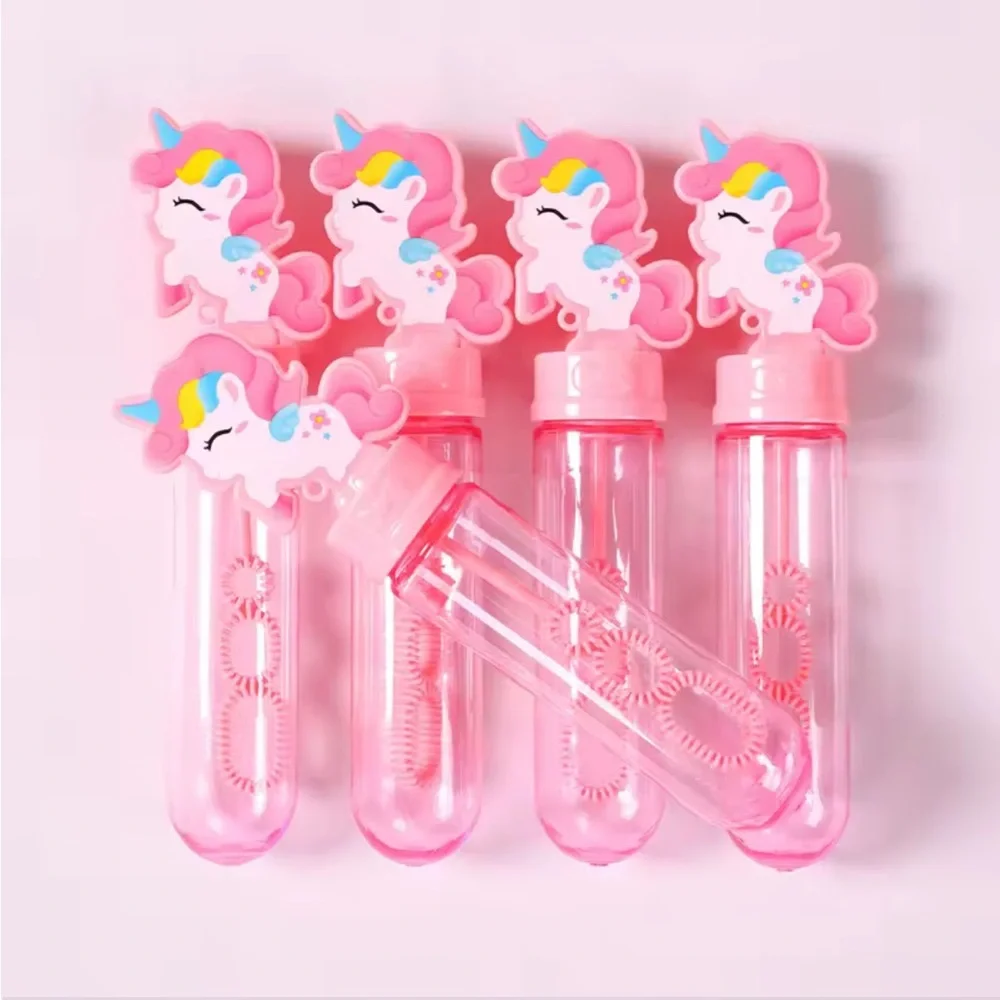 Refillable Unicorn Bubble Wands Set of 8- Pink & Blue